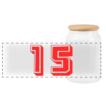15 ANS. 15e ANNIVERSAIRE. ANNIVERSAIRE 15 ANS. 15 - Boîte à biscuits avec couvercle en bois - blanc - Devant