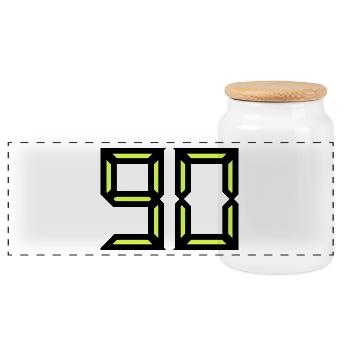 90. HAPPY BIRTHDAY. HAPPY BIRTHDAY - Panoramic Cookie Jar with Wooden Lid - white - Front