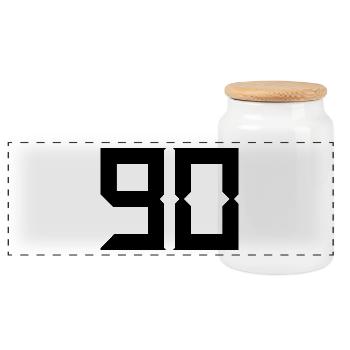 90. HAPPY BIRTHDAY. HAPPY BIRTHDAY - Panoramic Cookie Jar with Wooden Lid - white - Front