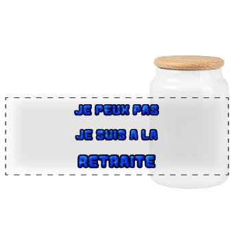 RETRAITE. RETRAITE. RETRAITEE. RETRAITE - Boîte à biscuits avec couvercle en bois - blanc - Devant