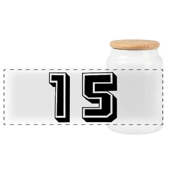 15. 15 YEARS. 15th ANNIVERSARY. BIRTHDAY 15 YEARS. - Panoramic Cookie Jar with Wooden Lid - white - Front