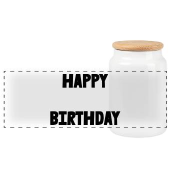 ALLES GUTE ZUM GEBURTSTAG. ALLES GUTE ZUM GEBURTSTAG. JAHRESTAG. - Panorama Keksdose mit Holzdeckel - Weiß - Vorne