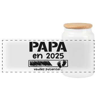 Dad in 2025 Father-to-be Gifts - Panoramic Cookie Jar with Wooden Lid - white - Front