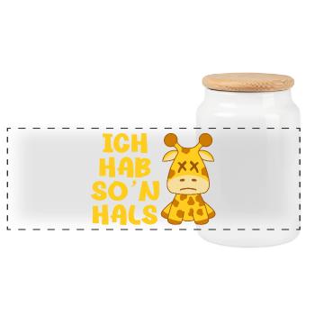 Ich hab so'n Hals Choleriker Giraffe Geschenk - Panorama Keksdose mit Holzdeckel - Weiß - Vorne