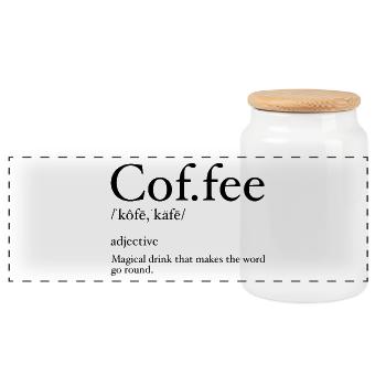 Coffee Definition, Coffee Lover, Funny T-Shirt - Panoramic Cookie Jar with Wooden Lid - white - Front