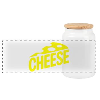 Fromage - Cool Dairy Logo - Boîte à biscuits avec couvercle en bois - blanc - Devant