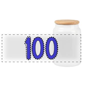 100. 100 ANS. 100e ANNIVERSAIRE. ANNIVERSAIRE 100 - Boîte à biscuits avec couvercle en bois - blanc - Devant