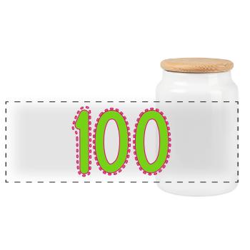 100. 100 ANS. 100e ANNIVERSAIRE. ANNIVERSAIRE 100 - Boîte à biscuits avec couvercle en bois - blanc - Devant