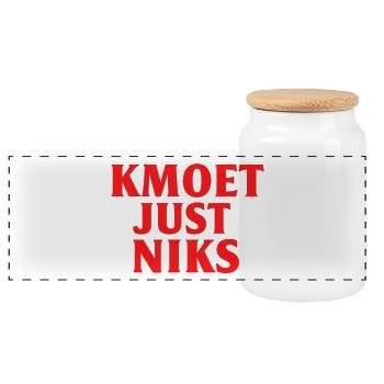 Kmoet just nothing, Dialecte anversois Chemises - Boîte à biscuits avec couvercle en bois - blanc - Devant