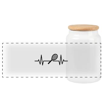 Tennis - Boîte à biscuits avec couvercle en bois - blanc - Devant