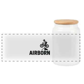 Airborn Mountainbike Sprung - Panorama Keksdose mit Holzdeckel - Weiß - Vorne