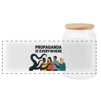Propaganda is a picture of diversity everywhere - Panoramic Cookie Jar with Wooden Lid - white - Front
