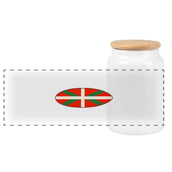 Surf_euskadi - Panoramic Cookie Jar with Wooden Lid - white - Front