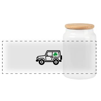Safari avec Shamrock - Boîte à biscuits avec couvercle en bois - blanc - Devant