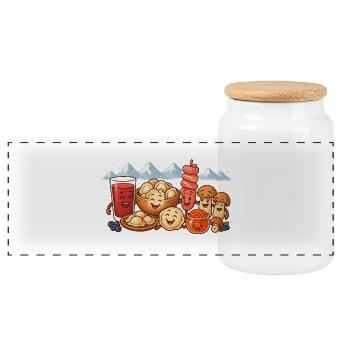 Weiter Norden - Geschenk der Kulturen - Panorama Keksdose mit Holzdeckel - Weiß - Vorne