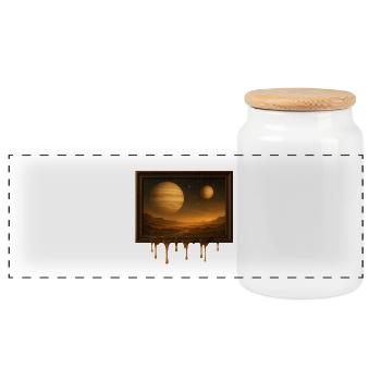 Mondes fondants - Boîte à biscuits avec couvercle en bois - blanc - Devant