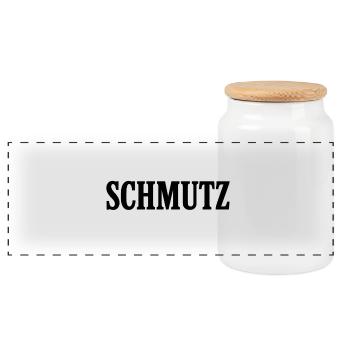 Dirt Grunge Typo - Panoramic Cookie Jar with Wooden Lid - white - Front