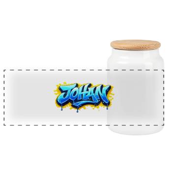 GRAFFITI NAME JOHAN FOR  PERFECT GIFT PRINTABLE  - Boîte à biscuits avec couvercle en bois - blanc - Devant