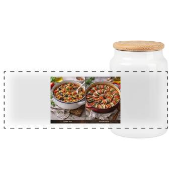 Ratatouille vs Sinen'kie - Panorama Keksdose mit Holzdeckel - Weiß - Vorne