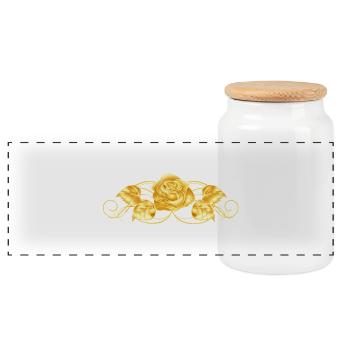 NOUVEAU -- La vie en pleine floraison – Élégance de la Rose Dorée. - Boîte à biscuits avec couvercle en bois - blanc - Devant