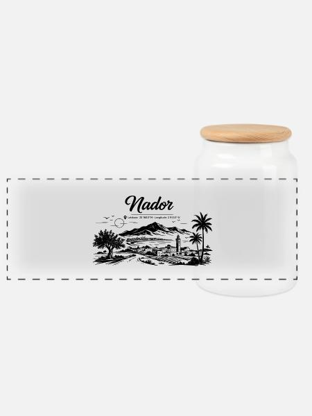 Nador - Panorama Keksdose mit Holzdeckel - Weiß