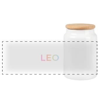 Pastel Leo Gradient Zodiac - Panoramic Cookie Jar with Wooden Lid - white - Front