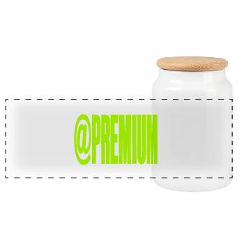 Premium @Symbool Neon Bold - Boîte à biscuits avec couvercle en bois - blanc - Devant
