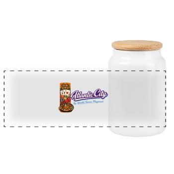Atlantic City Casino Retro Vintage Design - Boîte à biscuits avec couvercle en bois - blanc - Devant