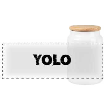 Yolo - Boîte à biscuits avec couvercle en bois - blanc - Devant
