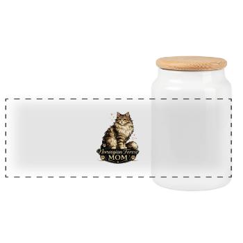 MOM de la Forêt Norvégienne - Boîte à biscuits avec couvercle en bois - blanc - Devant