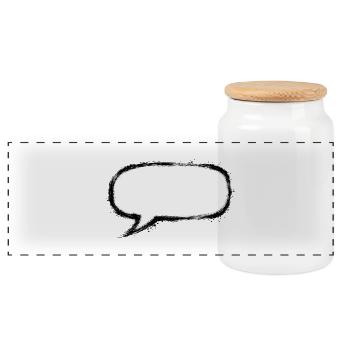 Sprechblase_Grunge_Pinsel - Boîte à biscuits avec couvercle en bois - blanc - Devant