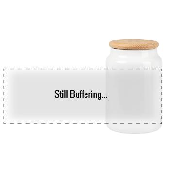 still buffering - Panoramic Cookie Jar with Wooden Lid - white - Front