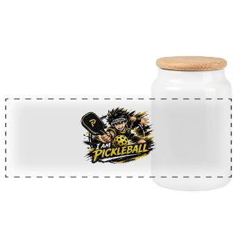JE SUIS LE PICKLEBALL - Boîte à biscuits avec couvercle en bois - blanc - Devant