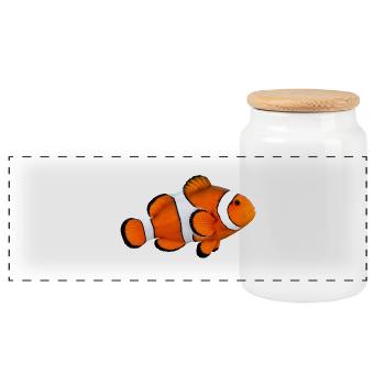 Clownfisch - Panorama Keksdose mit Holzdeckel - Weiß - Vorne