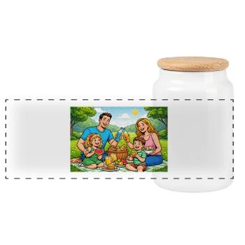 Paix... Tout le monde en a besoin. - Boîte à biscuits avec couvercle en bois - blanc - Devant