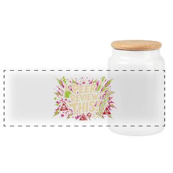 Peer Review This! Comic Lab Chaos - Panoramic Cookie Jar with Wooden Lid - white - Front