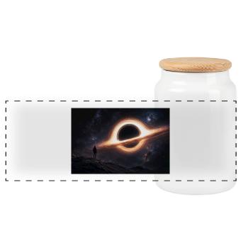 Saturn Fire - Boîte à biscuits avec couvercle en bois - blanc - Devant