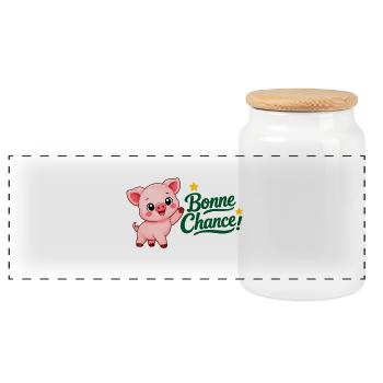 Piwi le cochon - Boîte à biscuits avec couvercle en bois - blanc - Devant