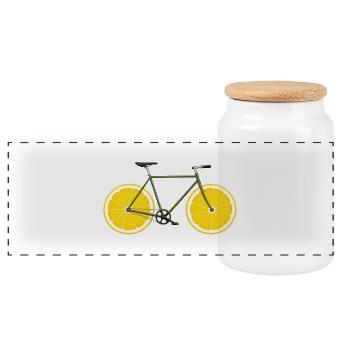 Vélo Vélo Citrons Drôles - Boîte à biscuits avec couvercle en bois - blanc - Devant