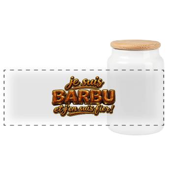 Je suis barbu - Boîte à biscuits avec couvercle en bois - blanc - Devant