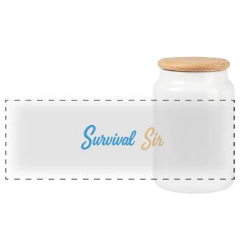 Survival Sir Typografie - Panorama Keksdose mit Holzdeckel - Weiß - Vorne