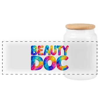 Beauty Doc - Panorama Keksdose mit Holzdeckel - Weiß - Vorne