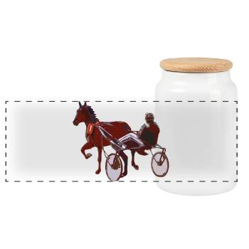 trotter - Boîte à biscuits avec couvercle en bois - blanc - Devant