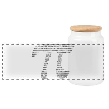 Pi - Panoramic Cookie Jar with Wooden Lid - white - Front