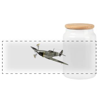 Spitfire - Panoramic Cookie Jar with Wooden Lid - white - Front