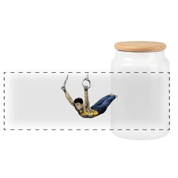 Gymnastics - Boîte à biscuits avec couvercle en bois - blanc - Devant
