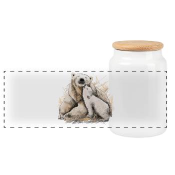 Icebear - Boîte à biscuits avec couvercle en bois - blanc - Devant