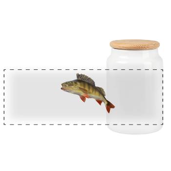 Perch - Panoramic Cookie Jar with Wooden Lid - white - Front