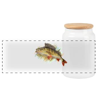 Perch - Panoramic Cookie Jar with Wooden Lid - white - Front