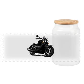 Rocket x - Panoramic Cookie Jar with Wooden Lid - white - Front